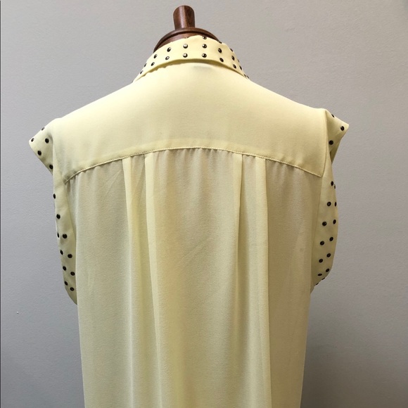 Yellow Sheer Studded Blouse - Picture 2 of 7